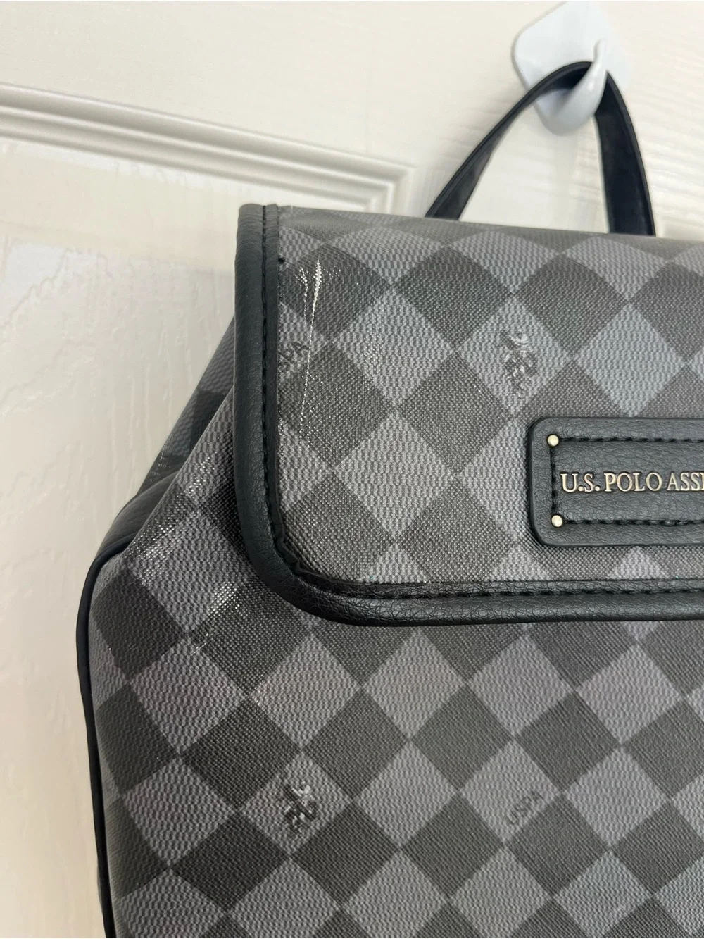 U.S. Polo Assn. Charcoal Checkered Mini Backpack